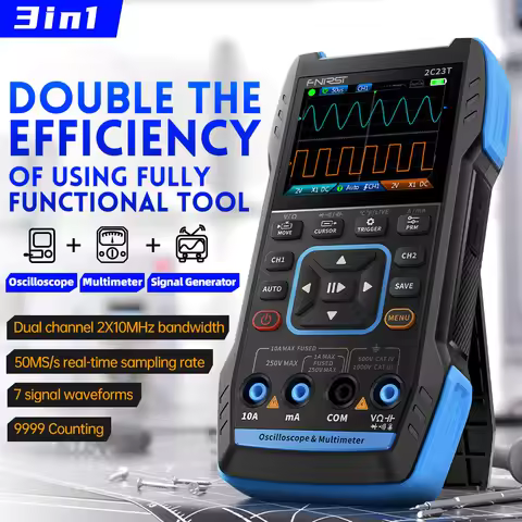 FNIRSI 2C23T/2C53T Professional Digital Oscilloscope Dual Channel High-Precision Dual Channel Mini M