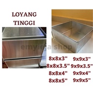 Petak 8x8 inch tinggi 3 inch 3.5 inch 4.0 inch loyang petak 9x9 inch tinggi 3inch 3.5 inch 4.0