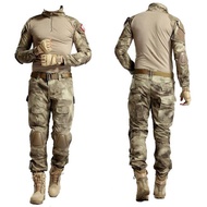 กองทัพ BDU แบบยุทธวิธี Uniform Camouflage ชุดล่าสัตว์ผู้ชายชุดทหารลายพรางเสื้อกางเกงชุด