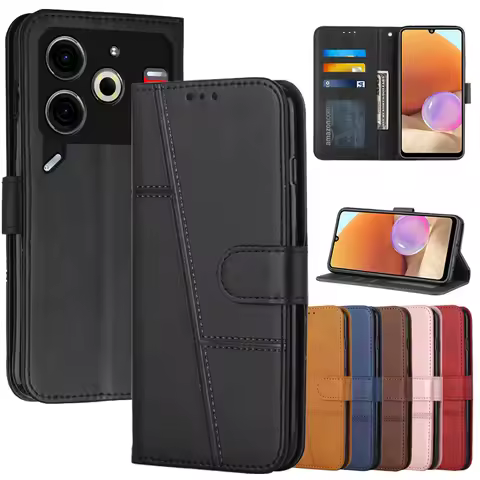 Leather Flip Case on For Tecno Pop 9 8 4G 7 Pova 6 Neo 5G 5 LTE Pro Neo3 3 Pop9 2 Coque Magnetic Cas