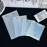 1 Pack, A6/A7/M5/A5/A8 Transparent Refill Pages, Loose-Leaf Sticker Notebook Replacement Inner Pages