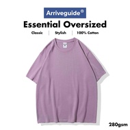 Arrive Guide 280gsm Unisex Oversized Plain Tshirt / Baju Oversize Tee / Tshirt Oversized - Taro Purp
