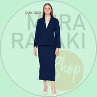 Setelan Blazer Rok Set Wanita Satu Set Blezer Panjang Rok LINE A Hitam dan Abu Cewek Formal Kerja Ka