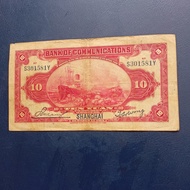 Uang Koleksi 10 Yuan 1914 Republik China Shanghai Langka