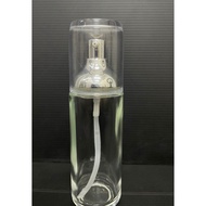[READY STOCK] Beaute4u 100ml Refillable Cosmetic Clear Glass Bottle with Silver Pump.