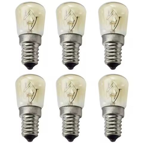 6 Pack Light Bulb T26 E12/E14/E17/E27/B22 25/15W 120V/230V Incandescent Small Edison for Microwave,
