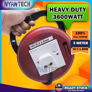 Heavy Duty Extension Roller Round Wire Box Trailing Socket Cable Reel Adapter / Penyambung Wayar Bul