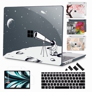 Astronaut print case Microsoft Surface Go 2 Go 1 laptop case 12.4 Inch Model 1943 (2020-2022 Releases), Plastic Hard Shell Case with Screen Protector + Keyboard Cover + Dust Plugs