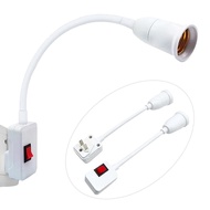 Plug in Light Socket Adapter, E26/E27 Light Bulb Extension Socket Adaptor with Switch, 360° Flexible