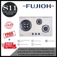 FUJIOH FH-GS5035 SVSS STAINLESS STEEL GAS HOB WITH 3 DIFFERENT BURNER SIZE + 1 YEAR LOCAL MANUFACTUER WARRANTY