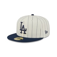 New Era หมวกรุ่น 59FIFTY PACK - STRIPES LOS ANGELES DODGERS COOPERSTOWN 2-TONE GRAPHITE VISOR CHROME