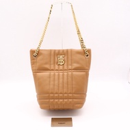 Burberry 巴寶莉 Lola 焦糖駝色 羊皮 鍊條 水桶包 斜背包