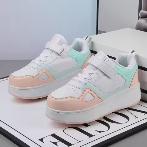 Girls' 2025 Winter New Heelys: Wear-Resistant 4-Wheel Invisible Auto-Retractable Roller Shoes