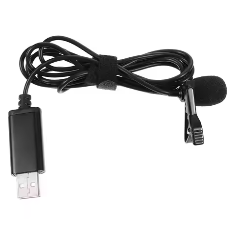 1Pcs USB Lavalier Lapel Microphone Clip on Mic Multi-Purpose Live Broadcast Conference Recording Mic