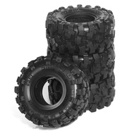 4PCS 1.0 Inch Mud Terrain Rubber Wheel Tyres Fit 1/18 TRX4M 1/24 Axial SCX24 FCX24 FMS Ascent-18 Min