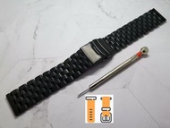 18/20/22/24/26 鋼錶帶 *五格帶螺絲型* 不綉鋼PVD 黑色錶帶  適用 : Rolex Panerai Omega IWC Tudor Seiko 錶帶