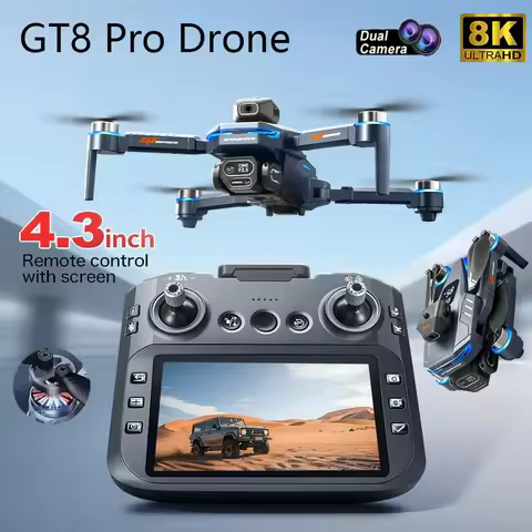 2025 New GT8 Drone GPS 8K Professional HD 360° Dual Cameras 5G WIFI Brushless Motors Obstacle Avoida