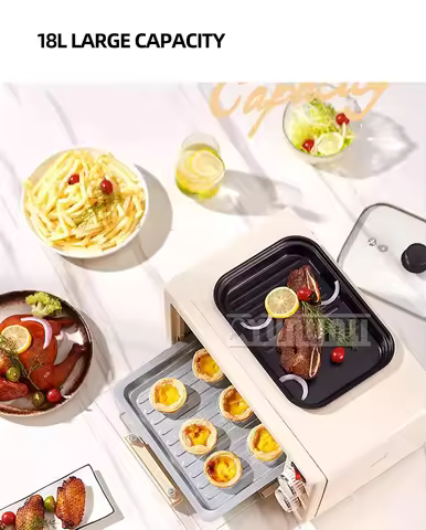 Two in one Oven Grill Pan Machine 18L Electric Oven Grill Machine Multifunctional Cake Pizza Horno B