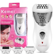 Kemei Epilator Rechargeable 3 In 1 Lady Hair Remover Shaver Electric Callus Remover Depilador Remova