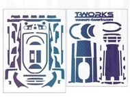 港都RC T-Work's Futaba 7PX 專用貼紙/變色龍漸層紫碳纖紋/附保護貼 works(TS-040C)