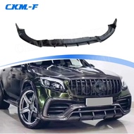 Real Dry Carbon Fiber Front Bumper Lip Chin Spoiler kits for Benz GLC63 AMG SUV 2020-2022 FRP Front 