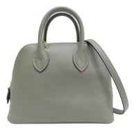 積雨雲灰色 山羊皮 Bolide mini 肩背包 W刻 金釦【HERMES 愛馬仕】 H073444CC
