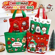 { MY Fashion }   Cute Christmas Canvas Bag Cartoon Santa Claus Snap Gift Packaging Bag High Value Ch