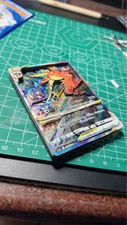 ［成品/作品展示］ Ptcg 噴火龍v star sar 卡雕  純手工                                        緋紅薄霧天地萬物 古代咆哮未來閃光狂野之力異度審