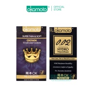 [Bundle of 2] Okamoto Crown Condom 12s + Hydro Condom 8s