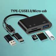 3 IN 1 Type C / Micro USB To SD Card Reader OTG USB Cable Micro SD/TF Card Reader U Disk Reader Adap