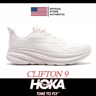 【100% authentic】Hoka One One Clifton 9 White running Shoes for Men Sneakers