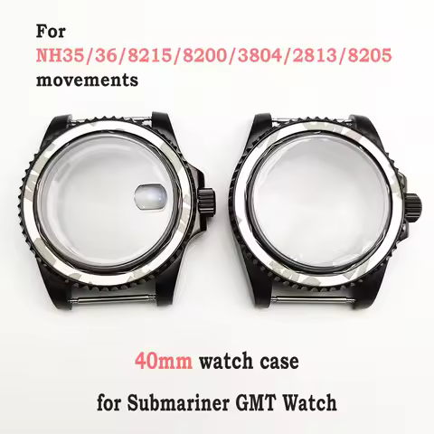 Black Watch Case 40mm Case Sapphire Glass Modified NH36 Case Suitable for NH35/36/8215/8200/3804/281