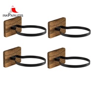 Wall Mount Basketball Wooden Holder 4Pcs, Ball Storage Holder for Football Basketball Soccer Rugby D