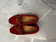 UGG 紅色麂皮豆豆鞋
