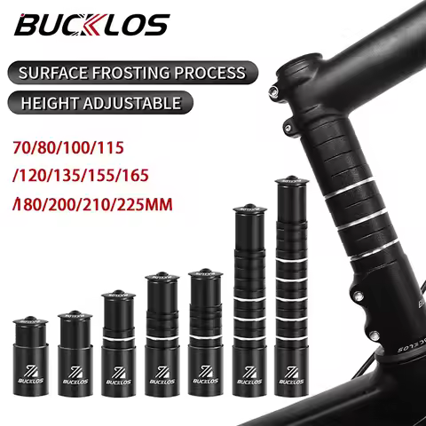 BUCKLOS Bicycle Stem Height Extender 100/120/135/180/210MM Aluminum Alloy Handlebar Rise Up Adapter 
