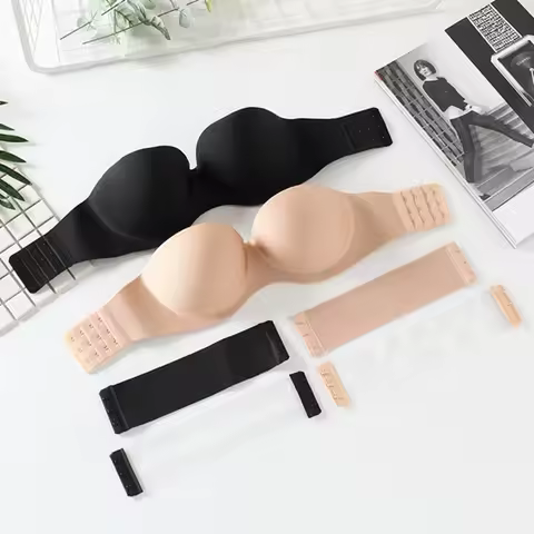 Women Intimates Invisible Push Up BH Wedding Backless Open Back Transparent Bra Thick Seamless Nubra