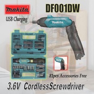 Makita DF001DW 3.6V Cordless Screw Driver Drill with 81pcs Free screw bits and accessories