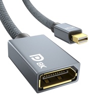 8K Mini DisplayPort to DisplayPort Adapter, Mini DP Male to DP 1.4 Female Converter, Support 8K@60Hz