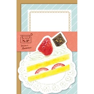 日本 Wa-Life 甜點造型迷你信封信紙組/ 草莓鮮奶油蛋糕