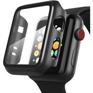 Apple Watch Case with Tempered Glass 2-in-1 Design, Full Coverage Screen Protector Matte Hard Cover for iWatch Series 5/4/3/2/1