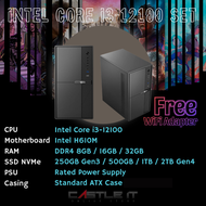 Intel Core i3 12100 14100 i5 12400 14400 Office Performance Desktop PC Set