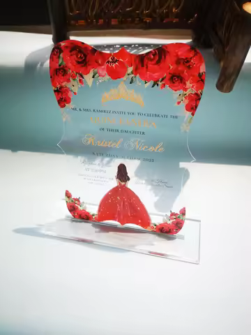 10pcs Clear Invite Acrylic Personalized Custom Sweet 15 Quinceanera Party Aesthetic Birthday Invitat