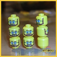 LEGO PARTS 4261301 - Head Yellow Reddish Brown Eyebrows Moustache and Angular Beard Upper Eyelids Bl