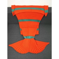 [COSY & TRENDY] Super Soft Crochet Knitting Striped Mermaid Blanket