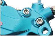 KOHKEN OD2LWB-BL-TIG 2-Pot Caliper, Old Crab Removal Left, Black Bolt, Aluminum, Body Color: Blue/Logo Color: Titanium Gold