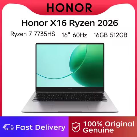 Honor X16 Ryzen Edition 2026 16-inch R7-7735HS Windows 11 16GB 512GB/1TB Slim Laptop