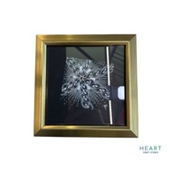 ZENTANGLE ART BLACK SQUARE PAPER TILE WITH GOLD FRAME