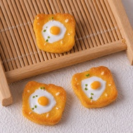 Miniature Sunny-Side-Up Fried Egg Toast Bread Fried Egg Danish Pastry Breakfast