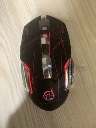 電競無線滑鼠機械發光炫彩輕音可充電
