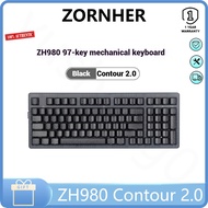 Zornher ZH980 Contour 2.0 Mechanical keyboard Wired Wireless Bluetooth customized esports office key
